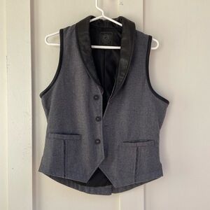 Public School Leather and Wool Vest